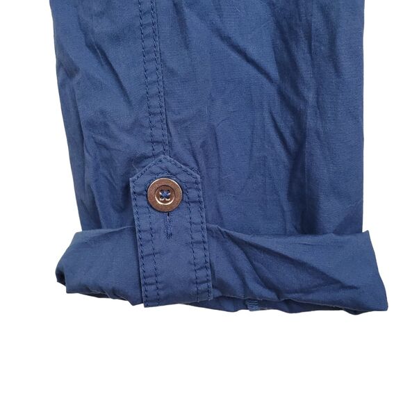 Chico's Blue Mid Rise Fold Up Cuffed Hem Cotton Spandex Pants Sz 2.5 - Picture 3 of 5